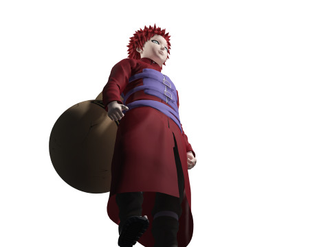 GAARA NARUTO SHIPPUDEN NARUTO POKMON NINJA WARRIOR FREE DOWNLOAD 3D MODEL FBX OBJ Modello 3D