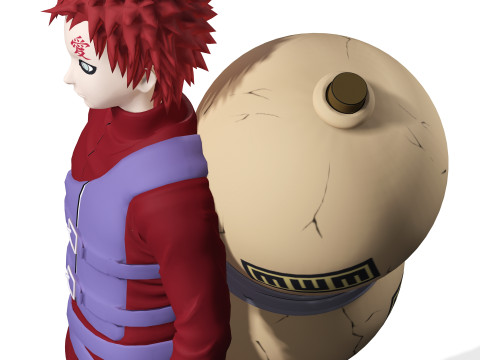 GAARA NARUTO SHIPPUDEN NARUTO POKMON NINJA WARRIOR FREE DOWNLOAD 3D MODEL FBX OBJ Modello 3D