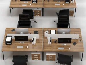 local de trabalho de escrit&oacute;rio Modelo 3D