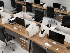 local de trabalho de escrit&oacute;rio Modelo 3D