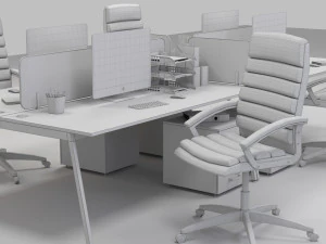 local de trabalho de escrit&oacute;rio Modelo 3D