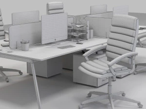 local de trabalho de escrit&oacute;rio Modelo 3D