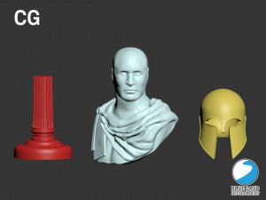 greek style bust and corinthian helmet bundle 3D Print Model