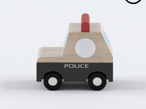 wooden children toy 3 pieces 3D-Modell