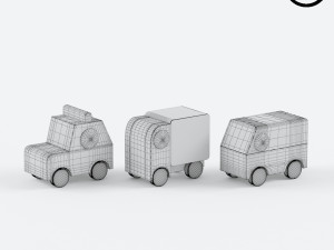 wooden children toy 3 pieces 3D-Modell