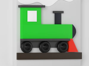 wood kids wall decor transportation 3D Model