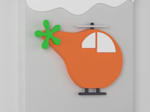 wood kids wall decor transportation 3D Model