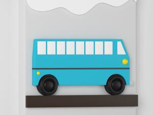 wood kids wall decor transportation Modelo 3D