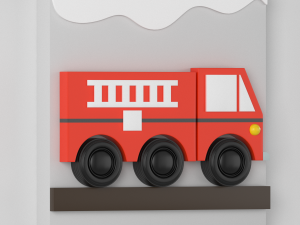wood kids wall decor transportation Modelo 3D