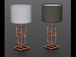 copper pipe table lamp 3D Model