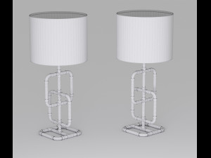 copper pipe table lamp 3D-Modell