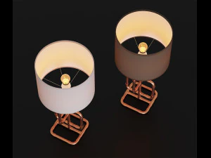 copper pipe table lamp 3D Model