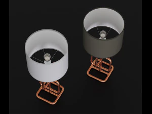 copper pipe table lamp 3D Model