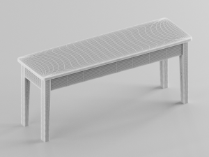 loft bench for 2 persons laredoute alvina 3D Model