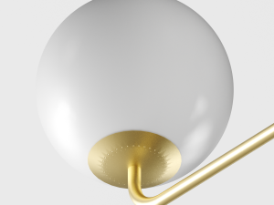 modern brass and opal glass chandelier laredoute moricio 3D Модель