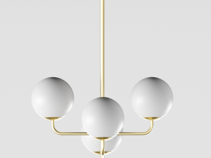modern brass and opal glass chandelier laredoute moricio 3D Модель
