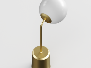 modern table lamp made of brass and opal glass laredoute moricio 3D Model
