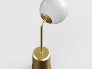 modern table lamp made of brass and opal glass laredoute moricio 3D Model