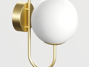 modern brass and opal glass wall lamp laredoute moricio 3D 모델