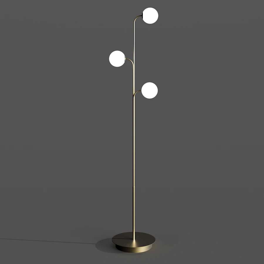floor lamp made of brass and opal glass laredoute moricio 3D Model .c4d .max .obj .3ds .fbx .stl .blend 