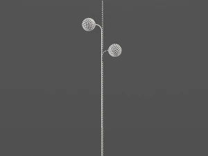 floor lamp made of brass and opal glass laredoute moricio 3D Model