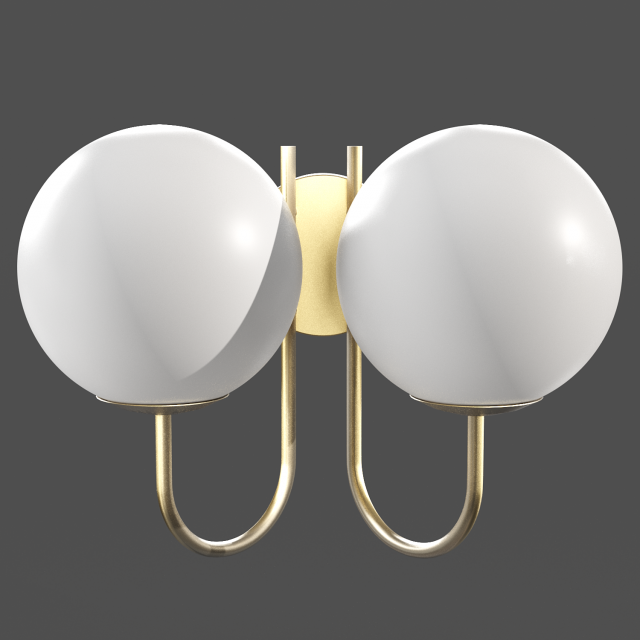 brass and milk glass wall lamp laredoute moricio 3D Модель .c4d .max .obj .3ds .fbx .stl .blend