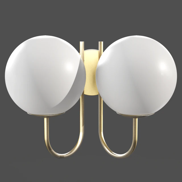 lumin&aacute;ria de parede em lat&atilde;o e vidro leitoso laredoute moricio Modelo 3D .c4d .max .obj .3ds .fbx .stl .blend 