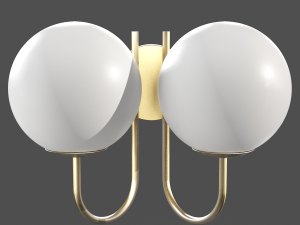 brass and milk glass wall lamp laredoute moricio 3D Model
