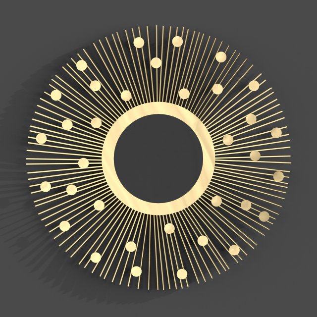 vintage mirror laredoute soleil 3D Model .c4d .max .obj .3ds .fbx .stl .blend 