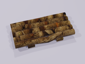 paths made of wood branches and bricks 3D Model