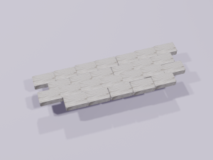 paths made of wood branches and bricks 3D Model