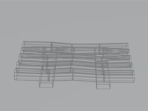 paths made of wood branches and bricks 3D Model