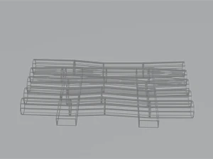 paths made of wood branches and bricks 3D Model