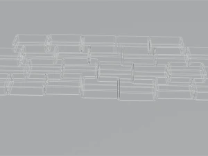 paths made of wood branches and bricks 3D Model