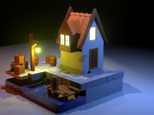 low poly house Modèle 3D