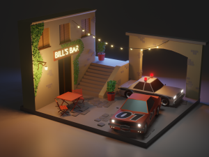 village low poly Modèle 3D