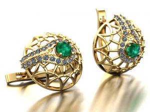 Edelsteine ​​in einem Spinnennetz 3D Druckmodell