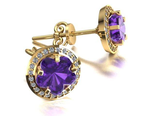 stars earrings 3D Print Model .c4d .max .obj .3ds .fbx .stl .blend 