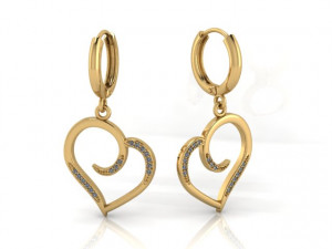heart shaped earrings Model do druku 3D