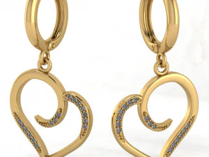 heart shaped earrings 3D Print Model
