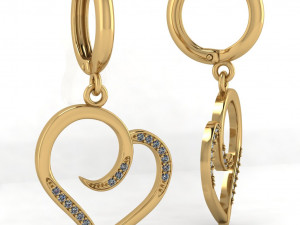heart shaped earrings Modèles 3D en vedette
