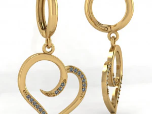 heart shaped earrings 3D Print Model
