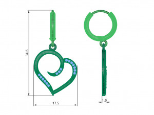 heart shaped earrings Modèles 3D en vedette