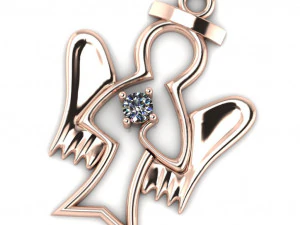 Engel mit einem strahlenden Herzen 3D Druckmodell