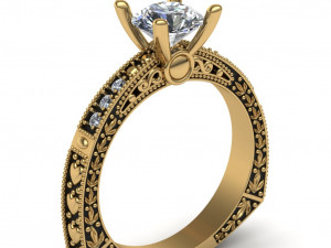 ring with floral pattern Modelo de Impressão 3D