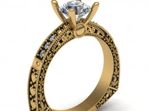 ring with floral pattern 3D Print Model