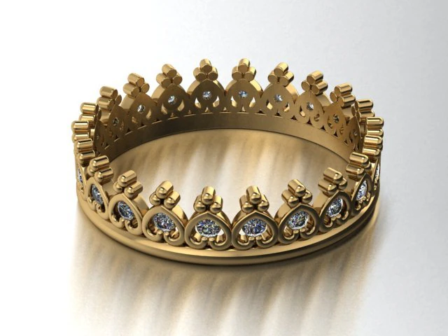 crown ring 3D Print Model .c4d .max .obj .3ds .fbx .stl .blend 