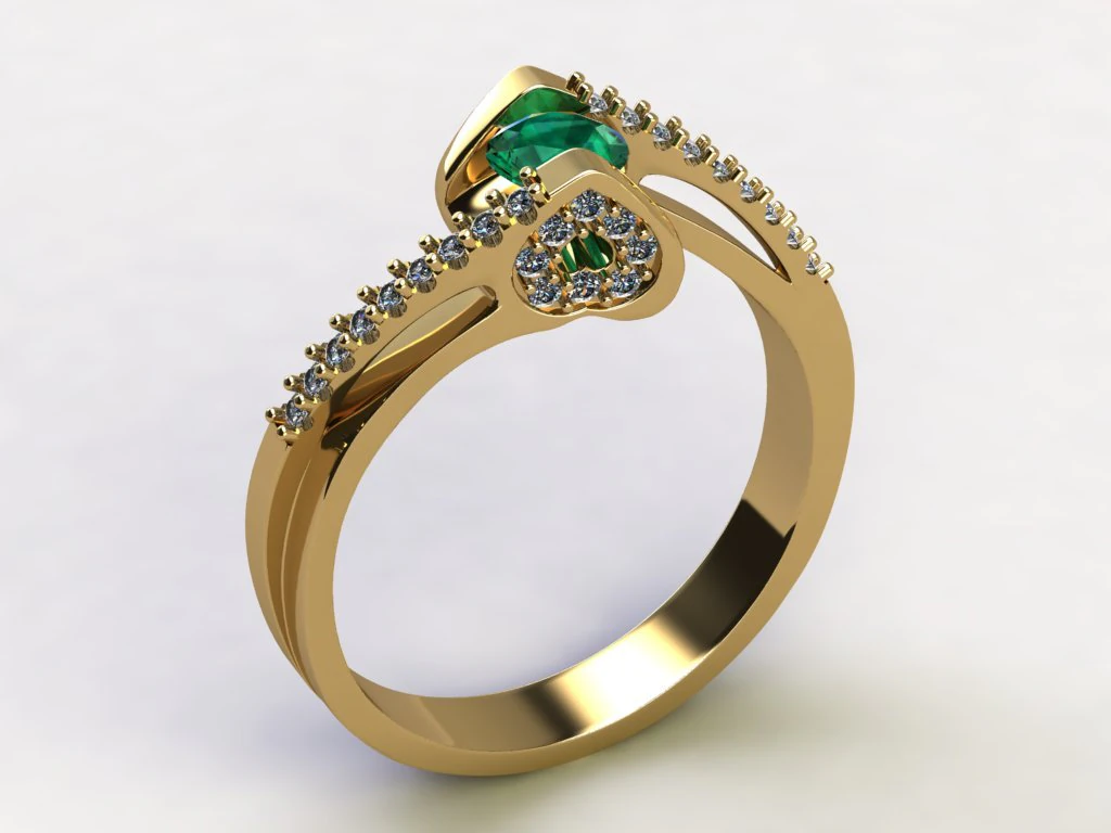 emerald heart 3D Print Model .c4d .max .obj .3ds .fbx .stl .blend