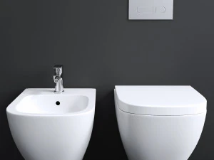 Happy D2 Toilet wall mounted Duravit Rimless 3D Model