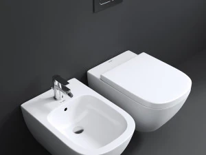Happy D2 Toilet wall mounted Duravit Rimless 3D Model
